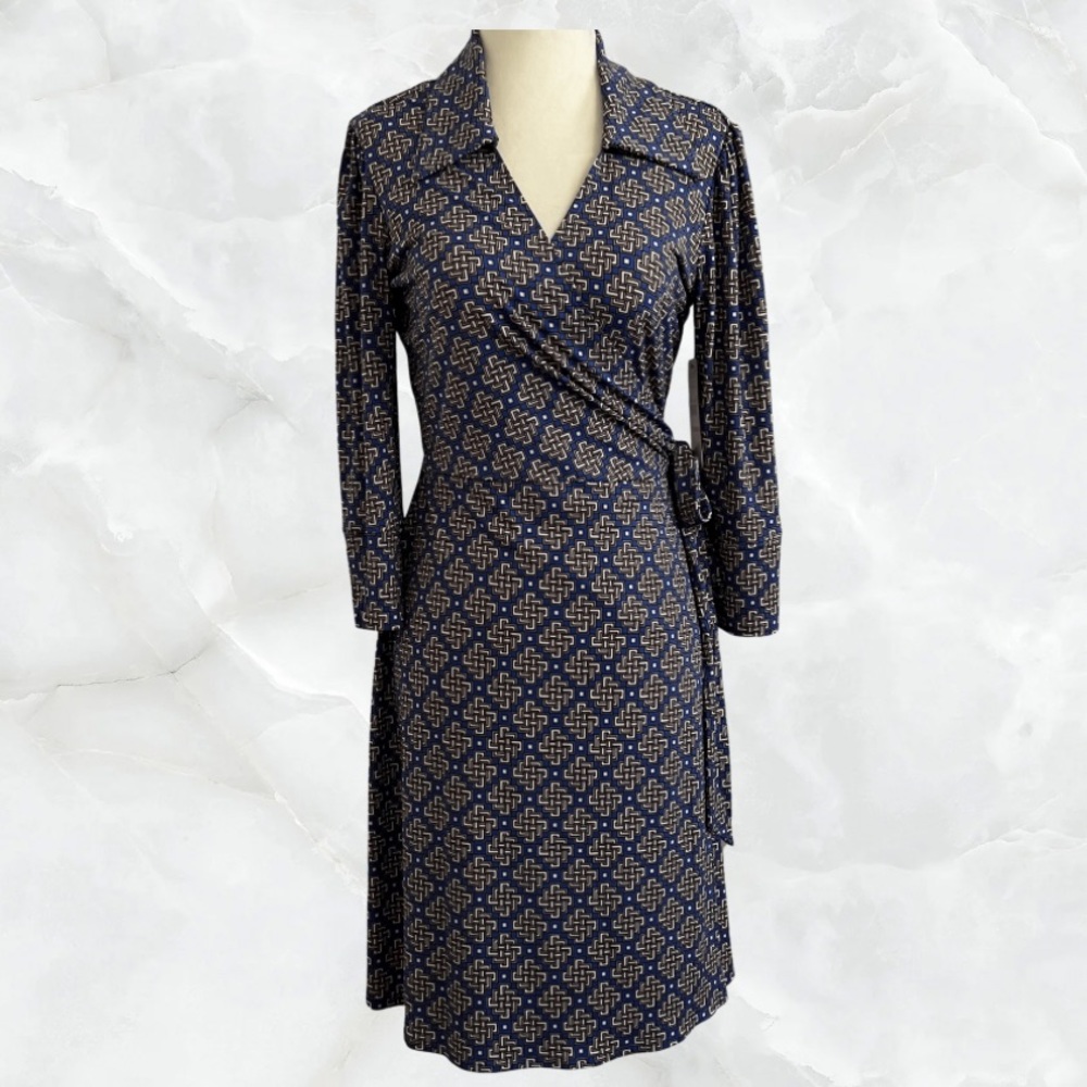 Laundry by Shelli Segal Geometric Wrap Dress